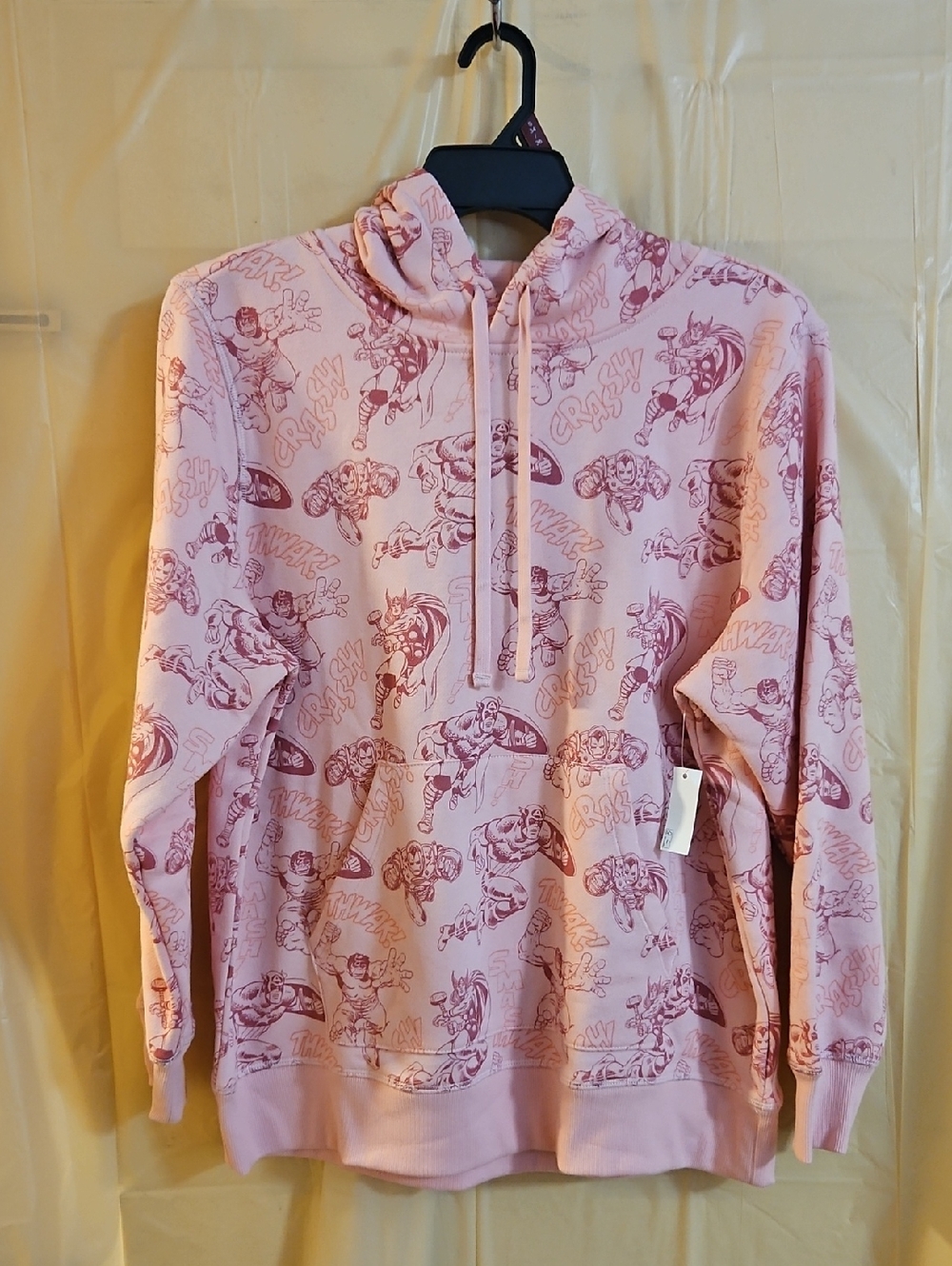 AMAZON ESSENTIALS PINK MARVEL HOODIE: NEW WITH TAGS: SIZE 1X